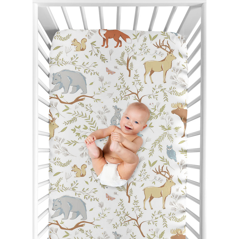 Sweet Jojo Designs Woodland Toile Fitted Crib Sheet Reviews Wayfair Canada